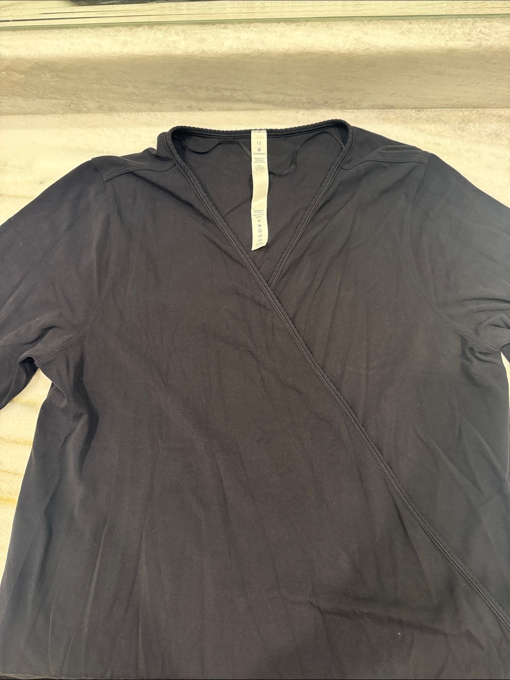 lululemon athletica Black Wrap-Style Long Sleeve Tee